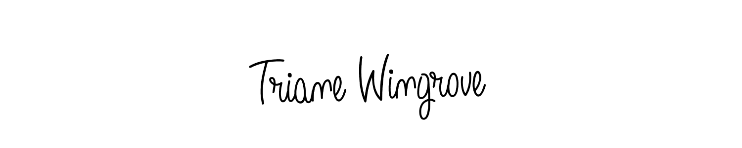 Make a beautiful signature design for name Triane Wingrove. With this signature (Angelique-Rose-font-FFP) style, you can create a handwritten signature for free. Triane Wingrove signature style 5 images and pictures png
