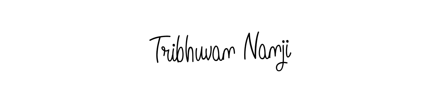 Make a beautiful signature design for name Tribhuvan Nanji. With this signature (Angelique-Rose-font-FFP) style, you can create a handwritten signature for free. Tribhuvan Nanji signature style 5 images and pictures png