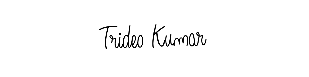 How to make Trideo Kumar name signature. Use Angelique-Rose-font-FFP style for creating short signs online. This is the latest handwritten sign. Trideo Kumar signature style 5 images and pictures png