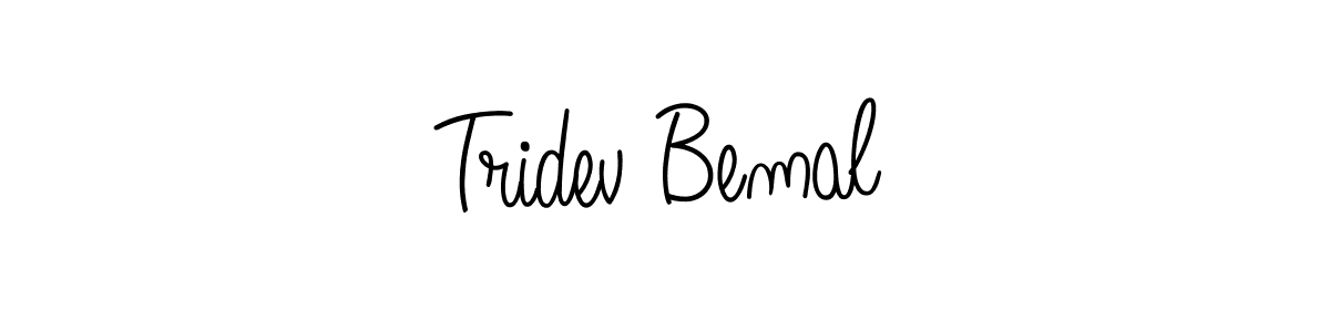 How to make Tridev Bemal name signature. Use Angelique-Rose-font-FFP style for creating short signs online. This is the latest handwritten sign. Tridev Bemal signature style 5 images and pictures png