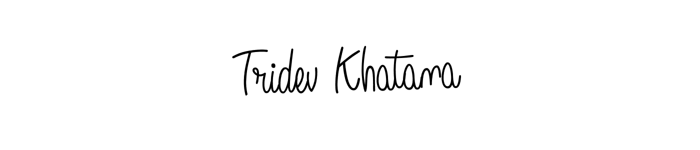 The best way (Angelique-Rose-font-FFP) to make a short signature is to pick only two or three words in your name. The name Tridev Khatana include a total of six letters. For converting this name. Tridev Khatana signature style 5 images and pictures png