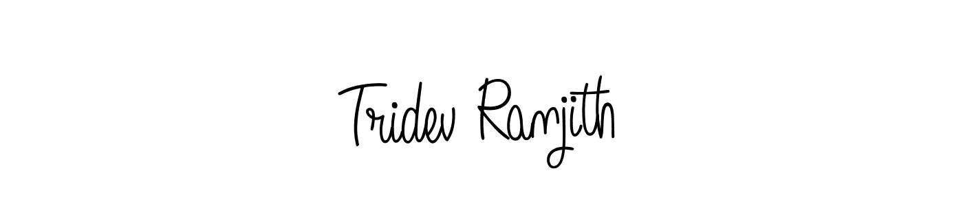 How to make Tridev Ranjith name signature. Use Angelique-Rose-font-FFP style for creating short signs online. This is the latest handwritten sign. Tridev Ranjith signature style 5 images and pictures png