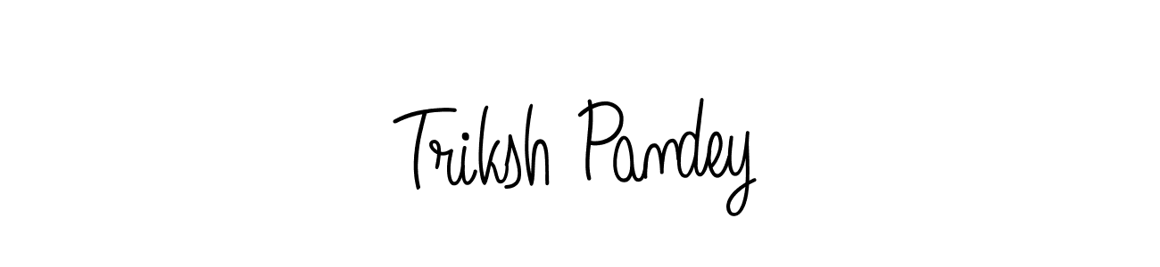 The best way (Angelique-Rose-font-FFP) to make a short signature is to pick only two or three words in your name. The name Triksh Pandey include a total of six letters. For converting this name. Triksh Pandey signature style 5 images and pictures png