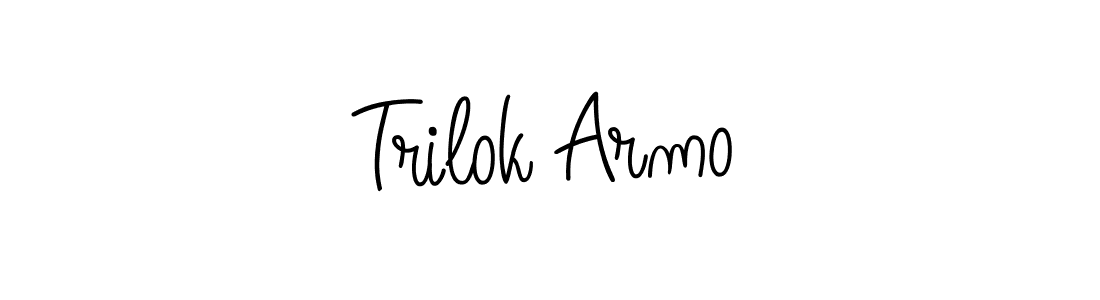 The best way (Angelique-Rose-font-FFP) to make a short signature is to pick only two or three words in your name. The name Trilok Armo include a total of six letters. For converting this name. Trilok Armo signature style 5 images and pictures png