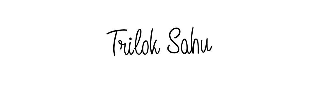 You should practise on your own different ways (Angelique-Rose-font-FFP) to write your name (Trilok Sahu) in signature. don't let someone else do it for you. Trilok Sahu signature style 5 images and pictures png