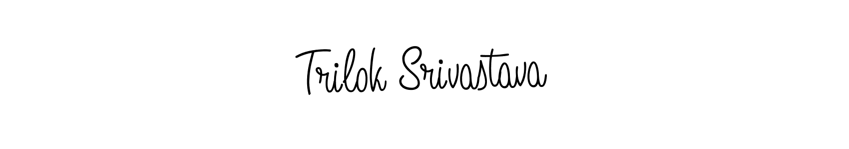 You should practise on your own different ways (Angelique-Rose-font-FFP) to write your name (Trilok Srivastava) in signature. don't let someone else do it for you. Trilok Srivastava signature style 5 images and pictures png