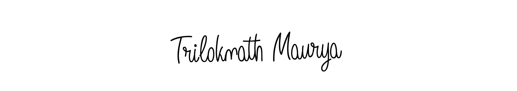 How to make Triloknath Maurya name signature. Use Angelique-Rose-font-FFP style for creating short signs online. This is the latest handwritten sign. Triloknath Maurya signature style 5 images and pictures png