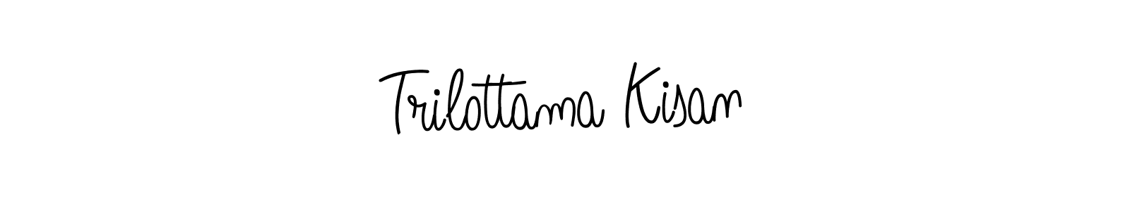 The best way (Angelique-Rose-font-FFP) to make a short signature is to pick only two or three words in your name. The name Trilottama Kisan include a total of six letters. For converting this name. Trilottama Kisan signature style 5 images and pictures png