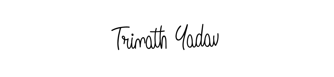 The best way (Angelique-Rose-font-FFP) to make a short signature is to pick only two or three words in your name. The name Trinath Yadav include a total of six letters. For converting this name. Trinath Yadav signature style 5 images and pictures png