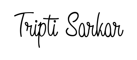You should practise on your own different ways (Angelique-Rose-font-FFP) to write your name (Tripti Sarkar) in signature. Don't let someone else do it for you. Tripti Sarkar signature style 5 images and pictures png