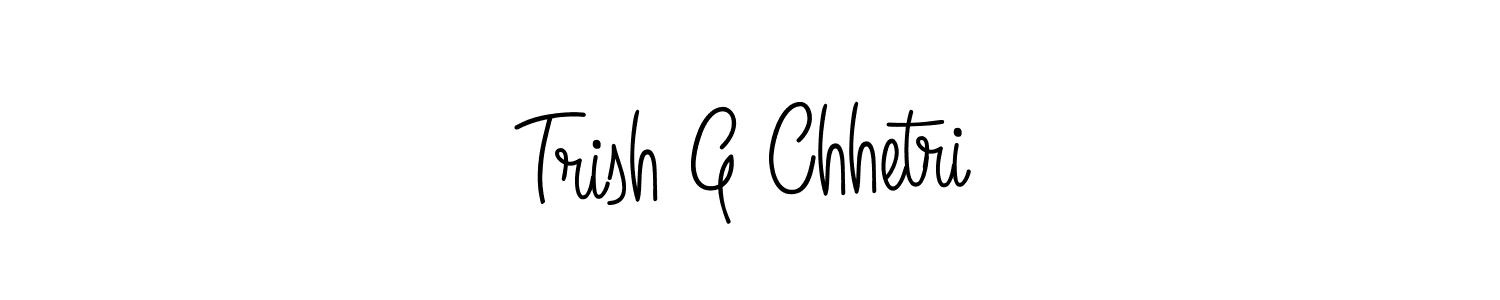 Make a beautiful signature design for name Trish G Chhetri. With this signature (Angelique-Rose-font-FFP) style, you can create a handwritten signature for free. Trish G Chhetri signature style 5 images and pictures png