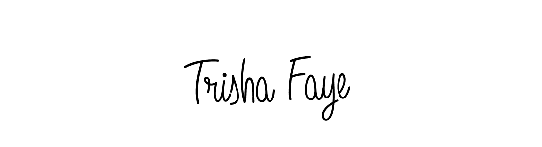 You should practise on your own different ways (Angelique-Rose-font-FFP) to write your name (Trisha Faye) in signature. don't let someone else do it for you. Trisha Faye signature style 5 images and pictures png