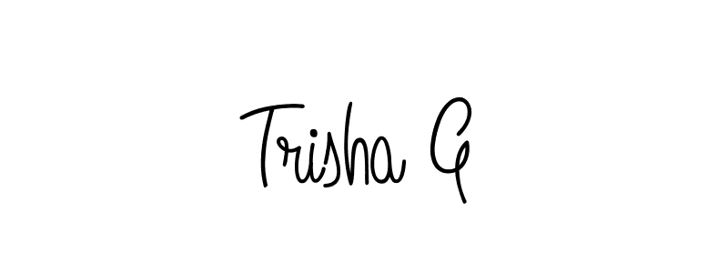 How to make Trisha G name signature. Use Angelique-Rose-font-FFP style for creating short signs online. This is the latest handwritten sign. Trisha G signature style 5 images and pictures png