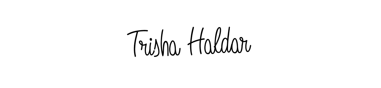 You should practise on your own different ways (Angelique-Rose-font-FFP) to write your name (Trisha Haldar) in signature. don't let someone else do it for you. Trisha Haldar signature style 5 images and pictures png