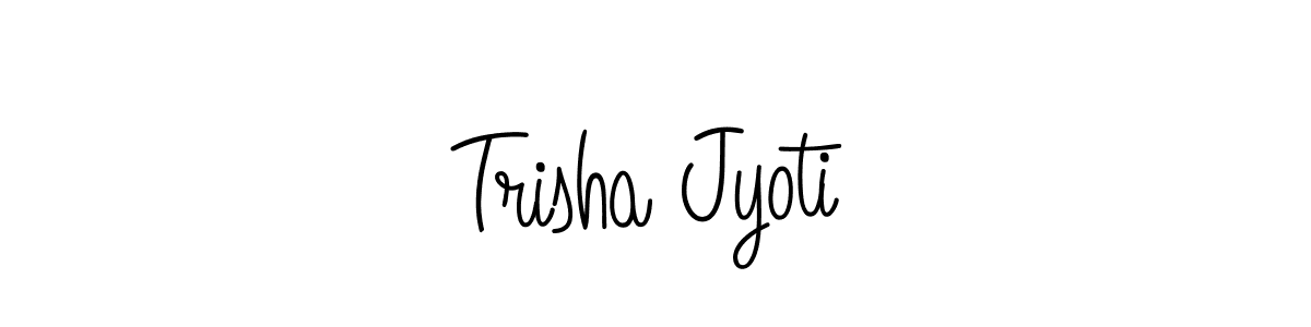 How to make Trisha Jyoti name signature. Use Angelique-Rose-font-FFP style for creating short signs online. This is the latest handwritten sign. Trisha Jyoti signature style 5 images and pictures png