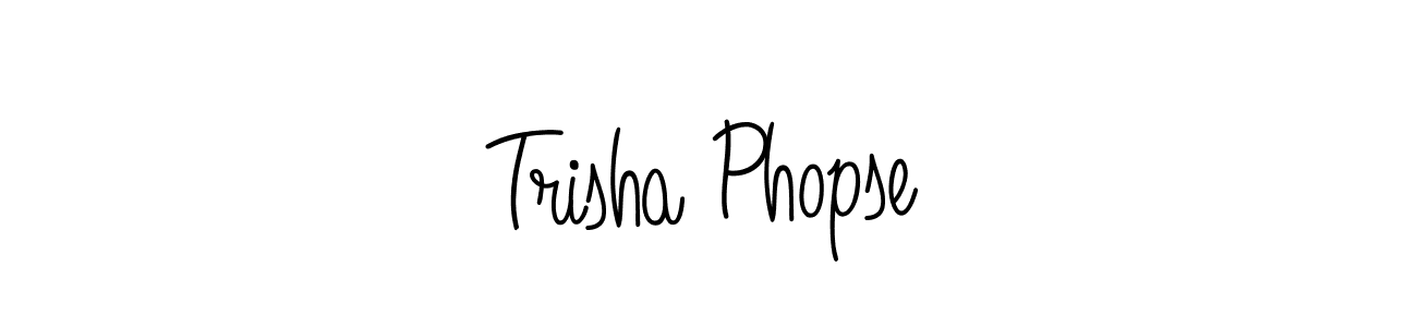 How to make Trisha Phopse name signature. Use Angelique-Rose-font-FFP style for creating short signs online. This is the latest handwritten sign. Trisha Phopse signature style 5 images and pictures png