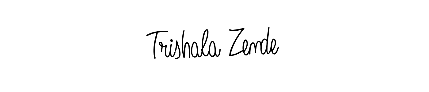 Design your own signature with our free online signature maker. With this signature software, you can create a handwritten (Angelique-Rose-font-FFP) signature for name Trishala Zende. Trishala Zende signature style 5 images and pictures png