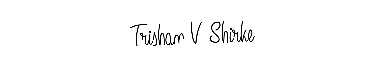 Also we have Trishan V Shirke name is the best signature style. Create professional handwritten signature collection using Angelique-Rose-font-FFP autograph style. Trishan V Shirke signature style 5 images and pictures png