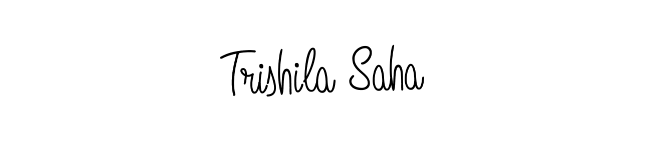 How to make Trishila Saha name signature. Use Angelique-Rose-font-FFP style for creating short signs online. This is the latest handwritten sign. Trishila Saha signature style 5 images and pictures png
