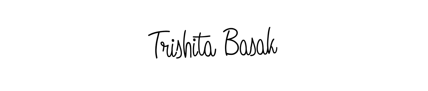 Use a signature maker to create a handwritten signature online. With this signature software, you can design (Angelique-Rose-font-FFP) your own signature for name Trishita Basak. Trishita Basak signature style 5 images and pictures png