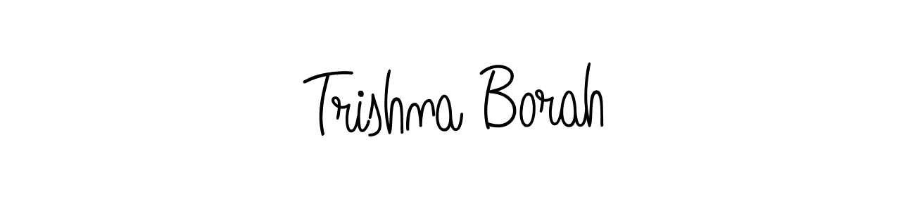 You should practise on your own different ways (Angelique-Rose-font-FFP) to write your name (Trishna Borah) in signature. don't let someone else do it for you. Trishna Borah signature style 5 images and pictures png