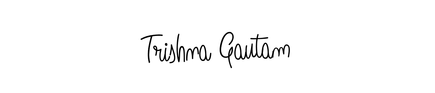 Create a beautiful signature design for name Trishna Gautam. With this signature (Angelique-Rose-font-FFP) fonts, you can make a handwritten signature for free. Trishna Gautam signature style 5 images and pictures png