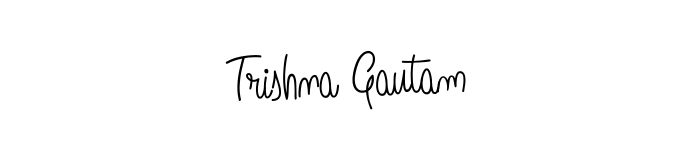 You should practise on your own different ways (Angelique-Rose-font-FFP) to write your name (Trishna Gautam) in signature. don't let someone else do it for you. Trishna Gautam signature style 5 images and pictures png