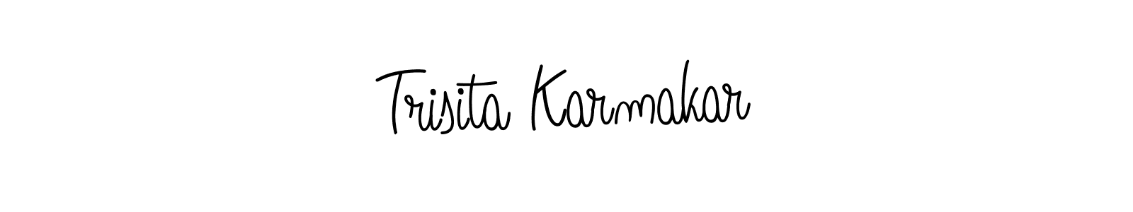 The best way (Angelique-Rose-font-FFP) to make a short signature is to pick only two or three words in your name. The name Trisita Karmakar include a total of six letters. For converting this name. Trisita Karmakar signature style 5 images and pictures png