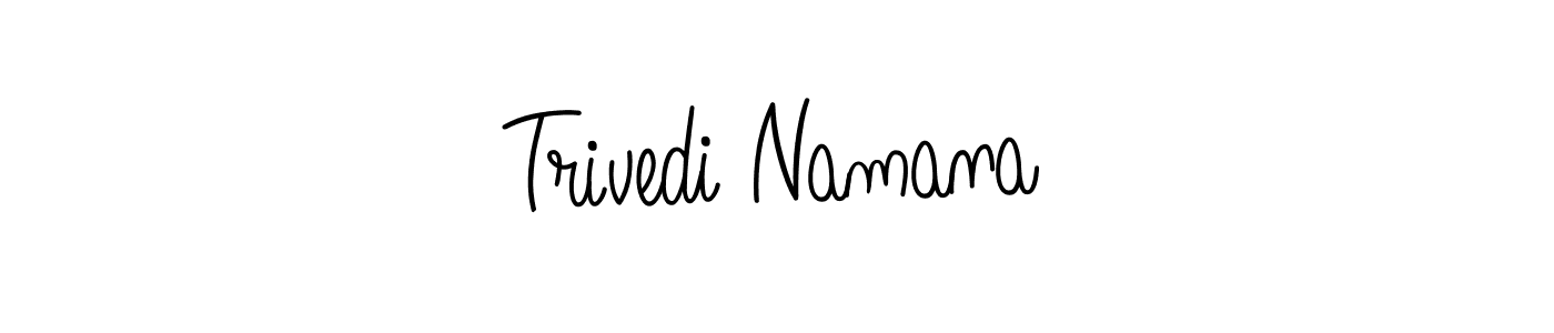 Trivedi Namana stylish signature style. Best Handwritten Sign (Angelique-Rose-font-FFP) for my name. Handwritten Signature Collection Ideas for my name Trivedi Namana. Trivedi Namana signature style 5 images and pictures png