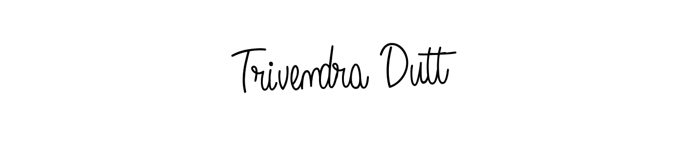 You should practise on your own different ways (Angelique-Rose-font-FFP) to write your name (Trivendra Dutt) in signature. don't let someone else do it for you. Trivendra Dutt signature style 5 images and pictures png