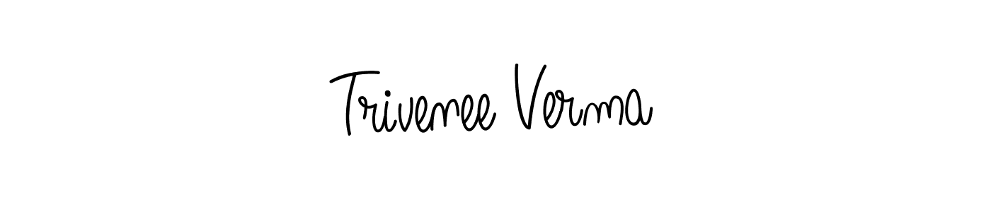 Trivenee Verma stylish signature style. Best Handwritten Sign (Angelique-Rose-font-FFP) for my name. Handwritten Signature Collection Ideas for my name Trivenee Verma. Trivenee Verma signature style 5 images and pictures png