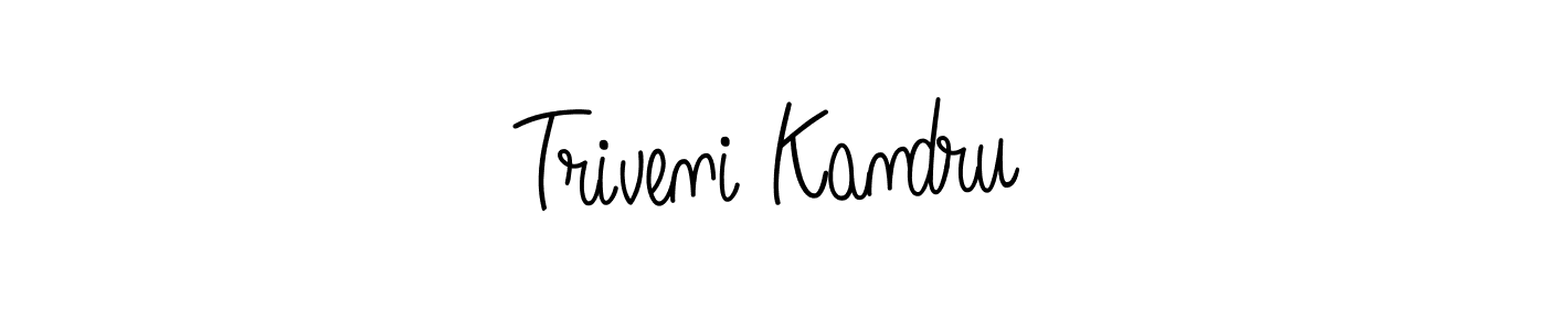 Triveni Kandru stylish signature style. Best Handwritten Sign (Angelique-Rose-font-FFP) for my name. Handwritten Signature Collection Ideas for my name Triveni Kandru. Triveni Kandru signature style 5 images and pictures png