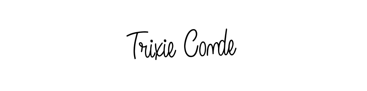 The best way (Angelique-Rose-font-FFP) to make a short signature is to pick only two or three words in your name. The name Trixie Conde include a total of six letters. For converting this name. Trixie Conde signature style 5 images and pictures png