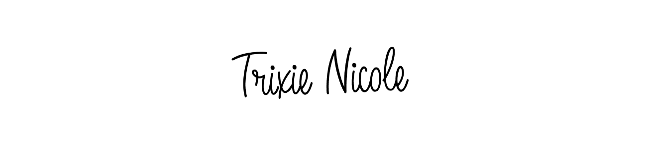 Use a signature maker to create a handwritten signature online. With this signature software, you can design (Angelique-Rose-font-FFP) your own signature for name Trixie Nicole. Trixie Nicole signature style 5 images and pictures png