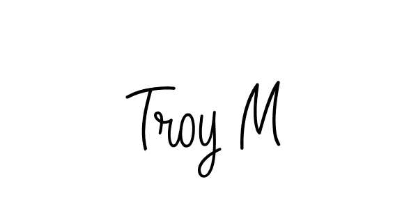 How to make Troy M name signature. Use Angelique-Rose-font-FFP style for creating short signs online. This is the latest handwritten sign. Troy M signature style 5 images and pictures png