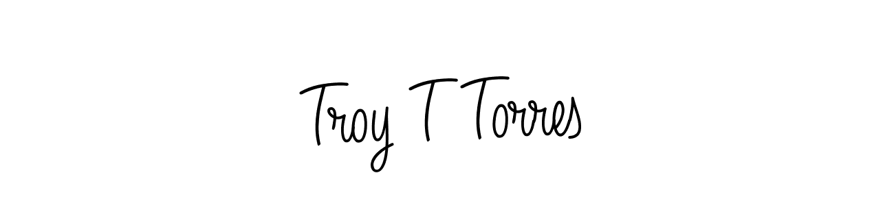 Use a signature maker to create a handwritten signature online. With this signature software, you can design (Angelique-Rose-font-FFP) your own signature for name Troy T Torres. Troy T Torres signature style 5 images and pictures png