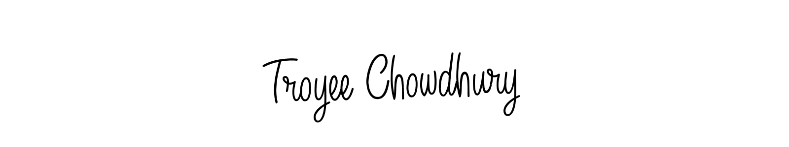 Create a beautiful signature design for name Troyee Chowdhury. With this signature (Angelique-Rose-font-FFP) fonts, you can make a handwritten signature for free. Troyee Chowdhury signature style 5 images and pictures png