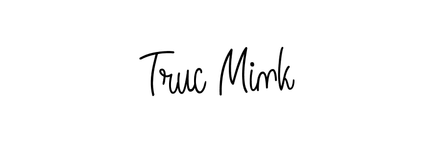 Use a signature maker to create a handwritten signature online. With this signature software, you can design (Angelique-Rose-font-FFP) your own signature for name Truc Mink. Truc Mink signature style 5 images and pictures png