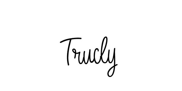 Create a beautiful signature design for name Trucly. With this signature (Angelique-Rose-font-FFP) fonts, you can make a handwritten signature for free. Trucly signature style 5 images and pictures png