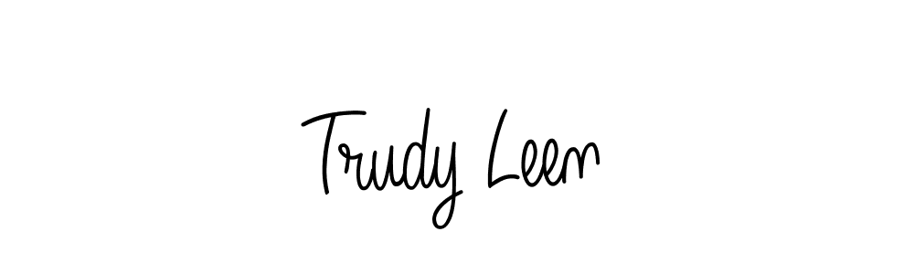 You should practise on your own different ways (Angelique-Rose-font-FFP) to write your name (Trudy Leen) in signature. don't let someone else do it for you. Trudy Leen signature style 5 images and pictures png