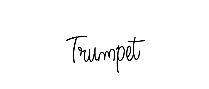 Trumpet stylish signature style. Best Handwritten Sign (Angelique-Rose-font-FFP) for my name. Handwritten Signature Collection Ideas for my name Trumpet. Trumpet signature style 5 images and pictures png