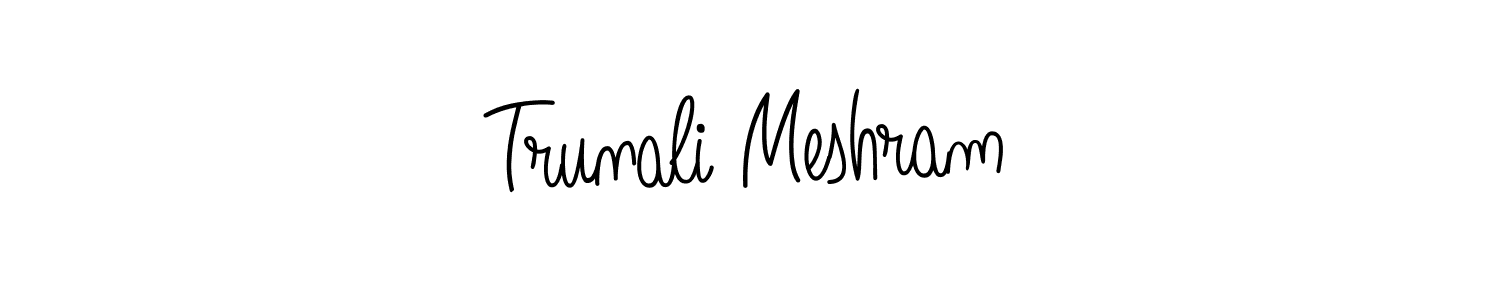 This is the best signature style for the Trunali Meshram name. Also you like these signature font (Angelique-Rose-font-FFP). Mix name signature. Trunali Meshram signature style 5 images and pictures png