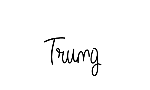 You should practise on your own different ways (Angelique-Rose-font-FFP) to write your name (Trung) in signature. don't let someone else do it for you. Trung signature style 5 images and pictures png