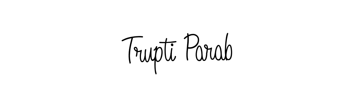 Create a beautiful signature design for name Trupti Parab. With this signature (Angelique-Rose-font-FFP) fonts, you can make a handwritten signature for free. Trupti Parab signature style 5 images and pictures png