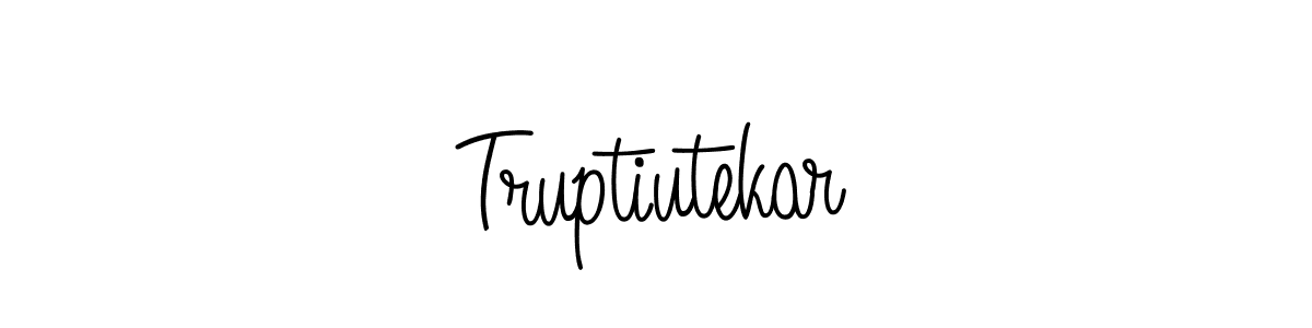 How to make Truptiutekar name signature. Use Angelique-Rose-font-FFP style for creating short signs online. This is the latest handwritten sign. Truptiutekar signature style 5 images and pictures png