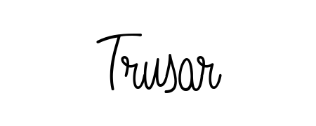 A modern signature idea for name Trusar using Angelique-Rose-font-FFP font. Clean strokes and elegant curves make it stand out instantly. Trusar signature style 5 images and pictures png