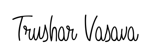 A timeless handwritten aesthetic for Trushar Vasava. The Angelique-Rose-font-FFP font gives your signature a handcrafted feel with natural curves. Trushar Vasava signature style 5 images and pictures png