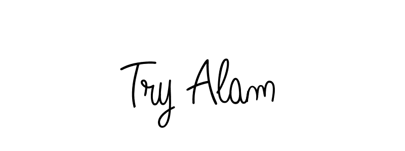 You should practise on your own different ways (Angelique-Rose-font-FFP) to write your name (Try Alam) in signature. don't let someone else do it for you. Try Alam signature style 5 images and pictures png