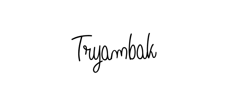 How to make Tryambak name signature. Use Angelique-Rose-font-FFP style for creating short signs online. This is the latest handwritten sign. Tryambak signature style 5 images and pictures png