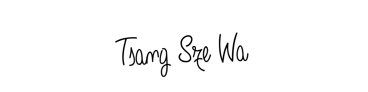 You should practise on your own different ways (Angelique-Rose-font-FFP) to write your name (Tsang Sze Wa) in signature. don't let someone else do it for you. Tsang Sze Wa signature style 5 images and pictures png